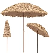Toolsempire 7.2ft Thatched Umbrella, Hawaiian Style Patio Beach Umbrella with Tilt Angle, Sun-pro...