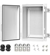 LeMotech Electrical Box, IP67 Waterproof Hinged Cover Stainless Steel Latch Junction Box, ABS Pla...