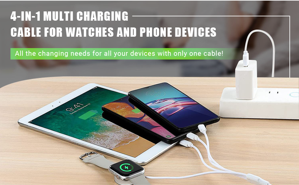 4 in 1 Multi Charging Cable for watches and phone devices