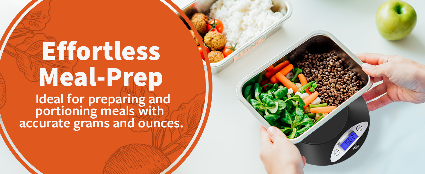 Smart Weigh Digital Kitchen Scale effortless meal prep portioning grams ounces