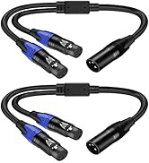 LanSenSu 1 Male to 2 Female XLR Y Splitter Micrphone 11.8inch, 3pin XLR Female to Dual XLR Male Y...