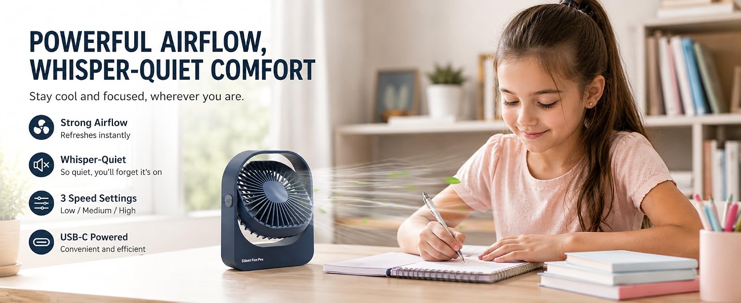 desk fan quiet