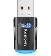 Krisnorey 2-in-1 Wi-Fi 6 Bluetooth 5.4 USB Adapter for PC Laptop, AX900Mbps WiFi 2.4G/5GHz Wirele...