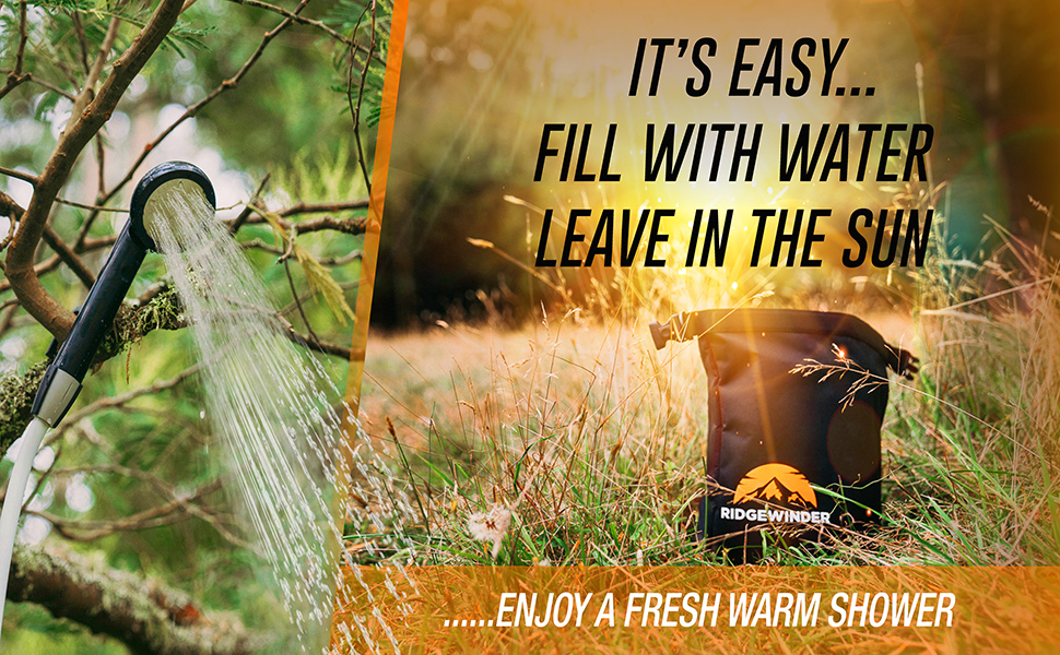 It's easy. Fill with water, leave in the sun. Enjoy a fresh warm shower
