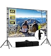 180 inch Projector Screen with Stand,HUANYINGBJB Outside Projection Screen, Portable 16:9 4K HD R...