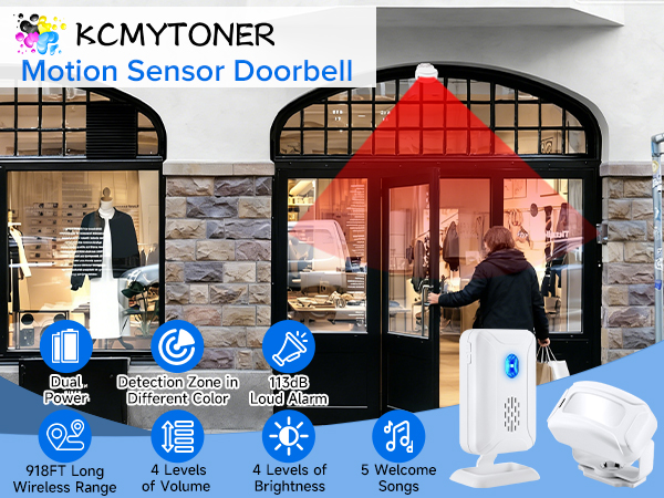 motion sensor alarm chime alert motion sensor doorbell rings when customers walks in