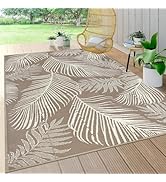 Pauwer Outdoor Rug 5'x8' Waterproof for Patios, Reversible Outdoor Plastic Straw Rug, Indoor Outd...