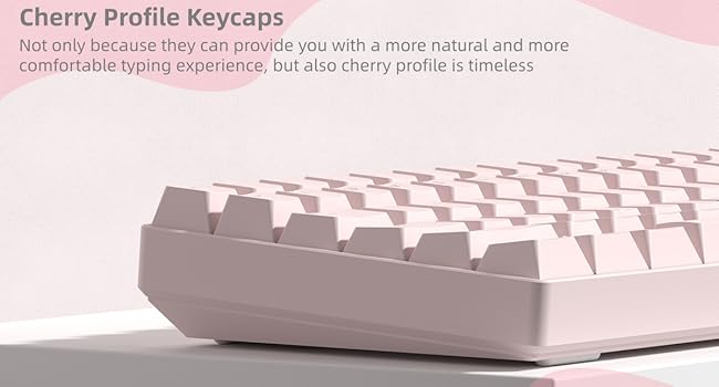 Womier Pink Shine Through Keycaps, PBT Keyboard Keycaps Cherry Profile, Custom Keycap