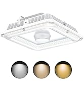 BBESTLED LED Canopy Light with Photocell, 60W 80W 100W Adjustable, ETL&DLC Listed 13500LM Carport...
