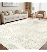 Area Rug Living Room Rugs: 5x7 Washable Rug with Non Slip Backing Indoor Floor Non Shedding Flora...