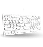 Macally USB Wired Keyboard for Mac and Windows PC - Plug and Play Apple Keyboard with 78 Scissor ...