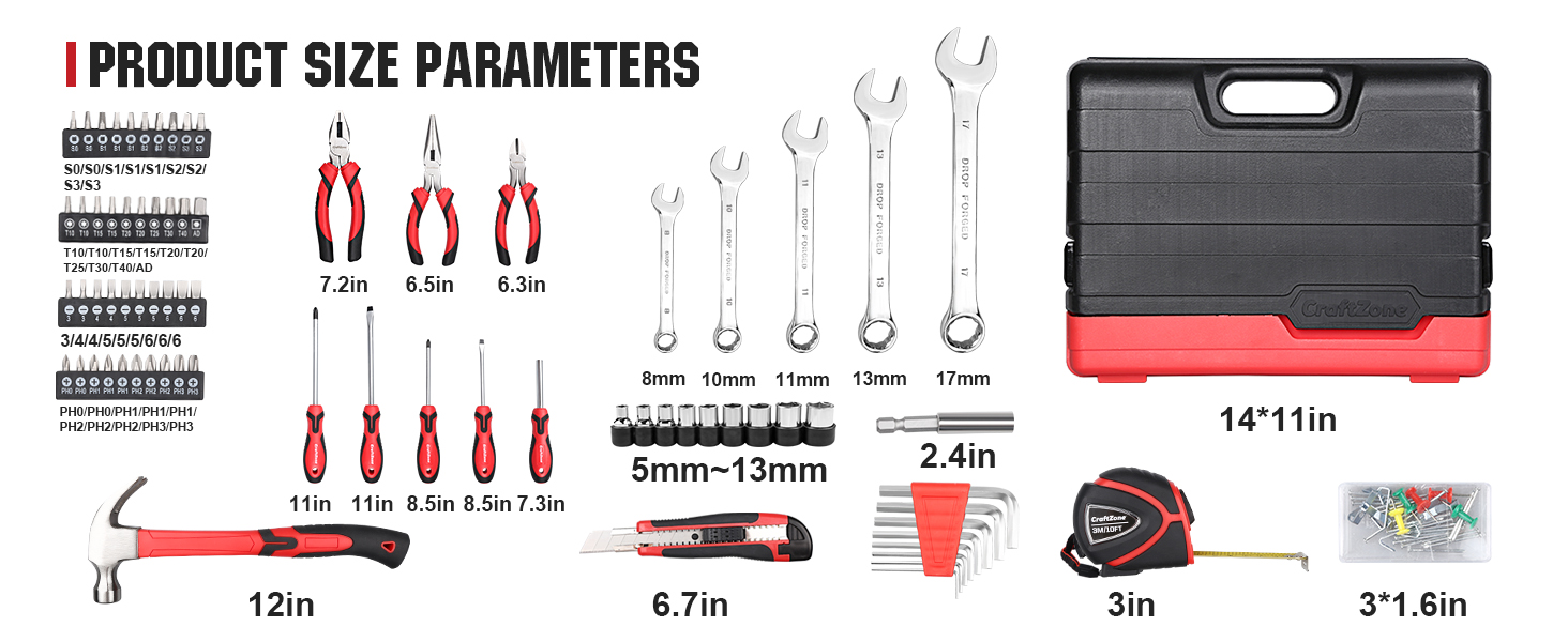 PRODUCT SIZE PARAMETERS