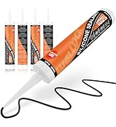 WELLUCK Black Silicone Caulk, 100% Waterproof Silicone Sealant Adhesive Caulking,for RV, Kitchen,...