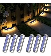 YiLaie Solar Stair Lights Outdoor Waterproof, Stick on Solar Strip Lights Auto ON/Off, Small Step...