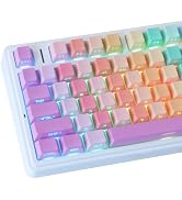 Tsungup 131 Keys Cute Rainbow Candy Custom Side Printed Keycaps | PBT Cherry Profile Key Caps Key...