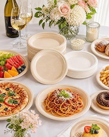 Biodegradable Sugarcane Bagasse Compostable Paper Plates