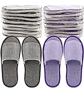 Frcctre 16 Pairs Disposable Slippers, Cotton Linen Open Toe Spa Slippers for Women and Men, Breat...