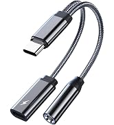 USB C to 3.5mm Headphone and Charger Adapter,2 in 1 USB C to 3.5mm Jack Headphone Charger Adapter...