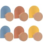 MOROBOR Wood Wall Hooks, 6pcs Cute Nordic Style Self-Adhesive Hook Utility Colorful Towel Hook De...