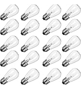 S14 Incandescent Edison Light Bulbs - 11W Vintage Clear Glass Bulbs with E26 Medium Screw-Base, W...