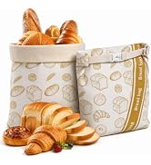 aicuturn Reusable Beeswax Bread Bags, Cotton Bread Storage Bags with Drawstring, Large Bread Keep...