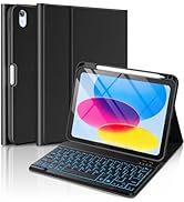 aMZCaSE for iPad 10th Generation case with keyboard10.9 inch (2022),7 Color Backlight,Keyboard Ca...