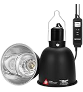 5.5" Reptile Heat Lamp Fixture with PID Dimming Thermostat, Independent Day Night Temperature Con...