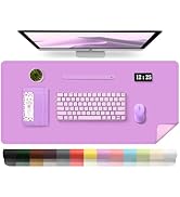 Leather Desk Pad Protector, 36'' X 17'' Large Mouse Pad, Office Desk Mat, Non-Slip PU Leather &amp; S...