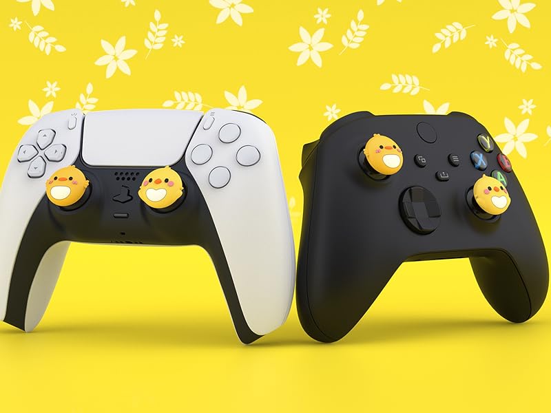 PlayVital Cute Thumb Grip Caps for ps5/4 Controller, Silicone Analog Stick Caps Cover for Xbox