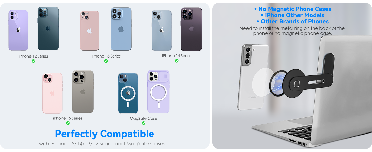 Needtoinstallthemetalringonthe backofthephoneornomagneticphone case