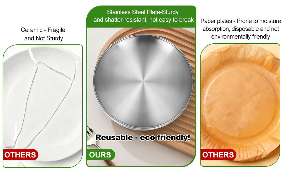 Stainless Steel Plate-Sturdy and shatter-resistant, not easy to break