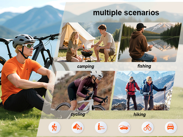 Solar charger Power Bank For outdoor camping fishing hiking cycling multiple scenarios