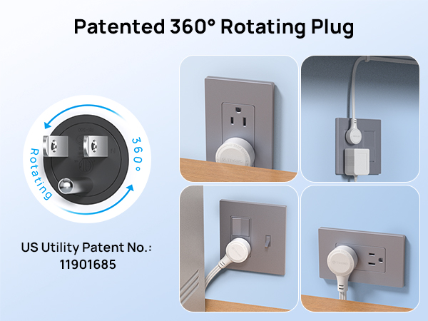 360° Rotating Flat Plug (US Patent No. 11901685)