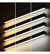 LEONLITE 4FT Linkable LED Linear Light, Dimmable Architectural LED Suspension Office Lighting Fix...