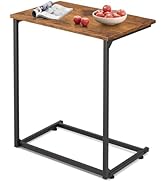 WLIVE C-Shaped End Table, Small Side Tables for Sofa, Wide Couch Table That Slide Under, Laptop S...