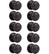 Probrico Flat Ball Oil Rubbed Bronze Single Dummy Door Knobs Non-Turning Interior Door Handles, 1...