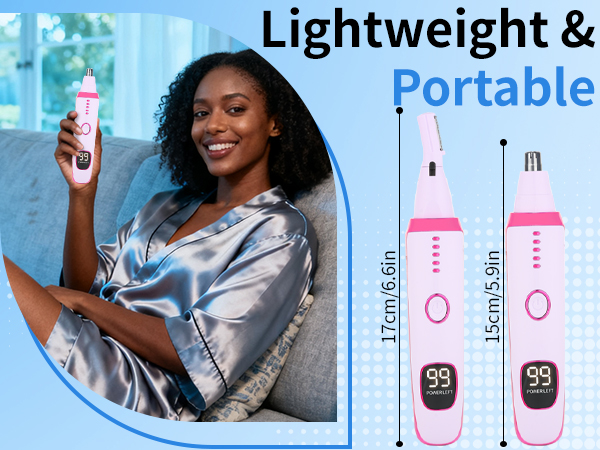 2 in 1 Nose and Ear Hair Trimmer with LED Display