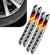 Diamall 4 PCS Carbon Fiber Wheel Hub Stickers, 0.32" x 3.54" Wheel Well Arch Sticker, 3 Color Str...
