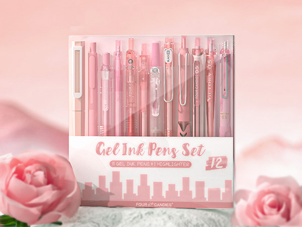 Cute Pen Set Pink