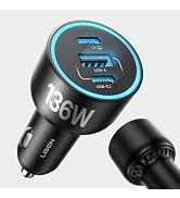 LISEN 136W Car Charger USB C Fast Charge, for iPhone 18 Pro Max, iPhone Duo | [100W AVS PD3.1 SPR...