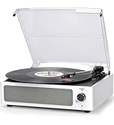 Vinyl Record Player with Speakers Vintage Turntable for Vinyls Records, Belt-Driven Turntable Sup...