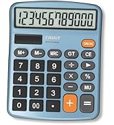 TRULY 12-Digit Desktop Calculator with Large Display, Big Buttons, Dual Power (Solar + Battery), ...