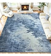 4x6 Area Rugs for Living Room, Washable Abstract Soft Bedroom Rug Non-Slip Low Pile Stain Resista...
