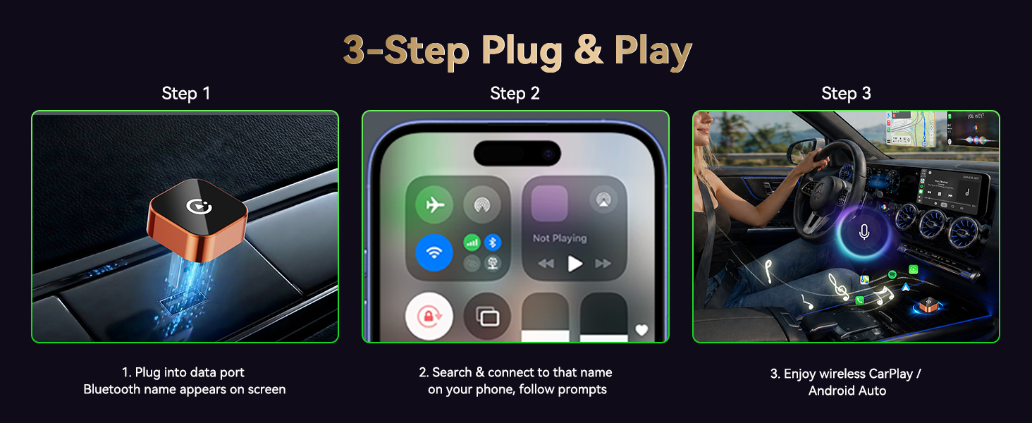 2026 Wireless CarPlay &amp;amp;amp; Android Auto Adapter