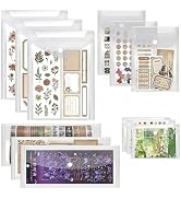 Sticker Organizer, Clear Plastic Envelopes with Snap, 12 Pack Waterproof and Durable for Sticker ...