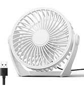 Edvision USB Desk Fan, 5 Inch Small Portable Fan, 3 Speeds Powerful Wind Mini Personal Desktop Fa...