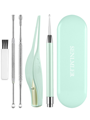earwax removal tools with light babies cleaning ear canal curette soft flexible plastic clean brush