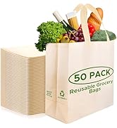 50 pack cream unprinted Reusable grocery bag