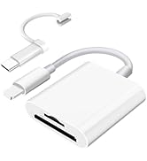 SD Card Reader for iPhone iPad Camera,Dual Card Slot Memory Card Reader Supports SD and TF Card T...