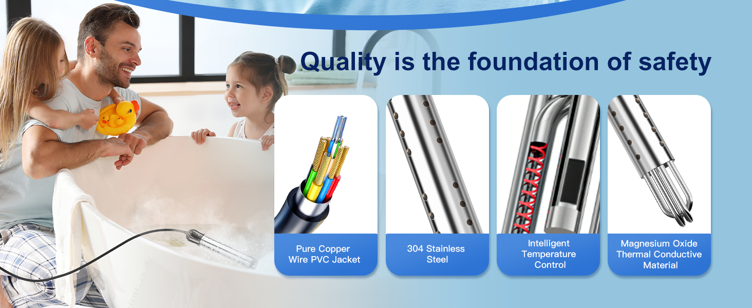 14AWG Pure Copper Cord, 304 Stainless Steel Material